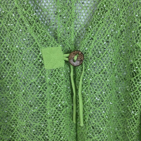 Kaktus Green Open Weave Mesh Cardigan Sweater Women's Size Large - Picture 10 of 14